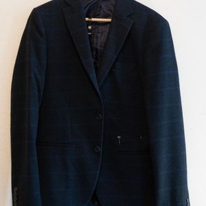 Bolongaro Trevor Blazer sizer 38 - Navy with Light Windowpane Pattern